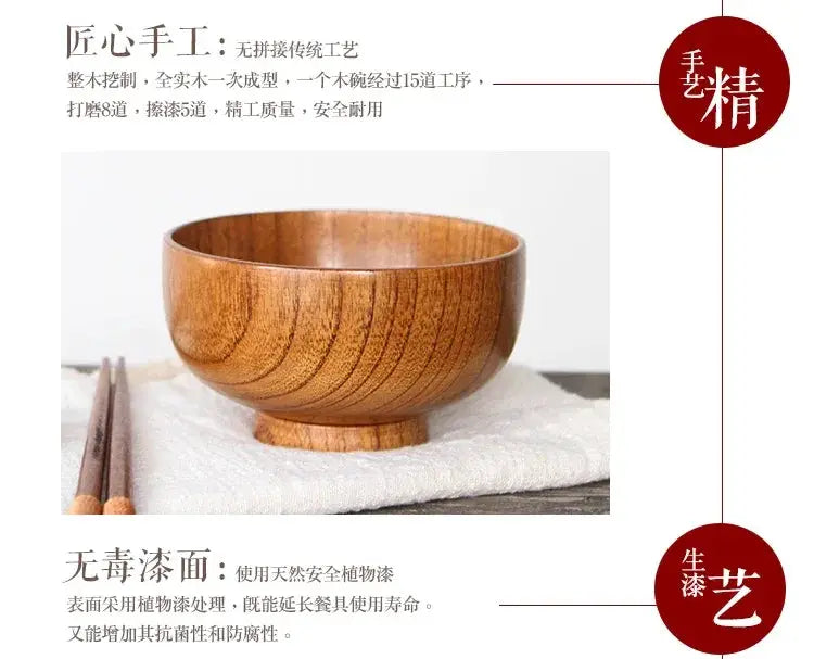 Soup Bowls - Retro Wooden Small by House Of Avana