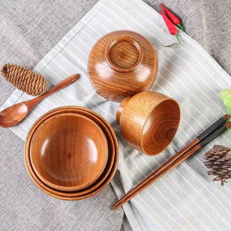 Soup Bowls - Retro Wooden Small by House Of Avana