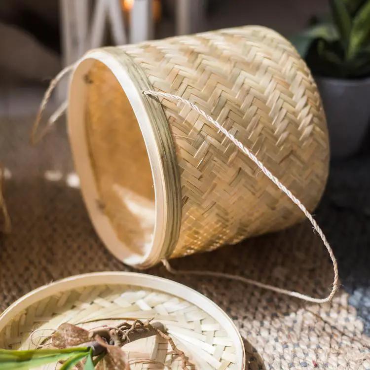 Southeast Asia Round Bamboo Tea Box Jar by RusticReach