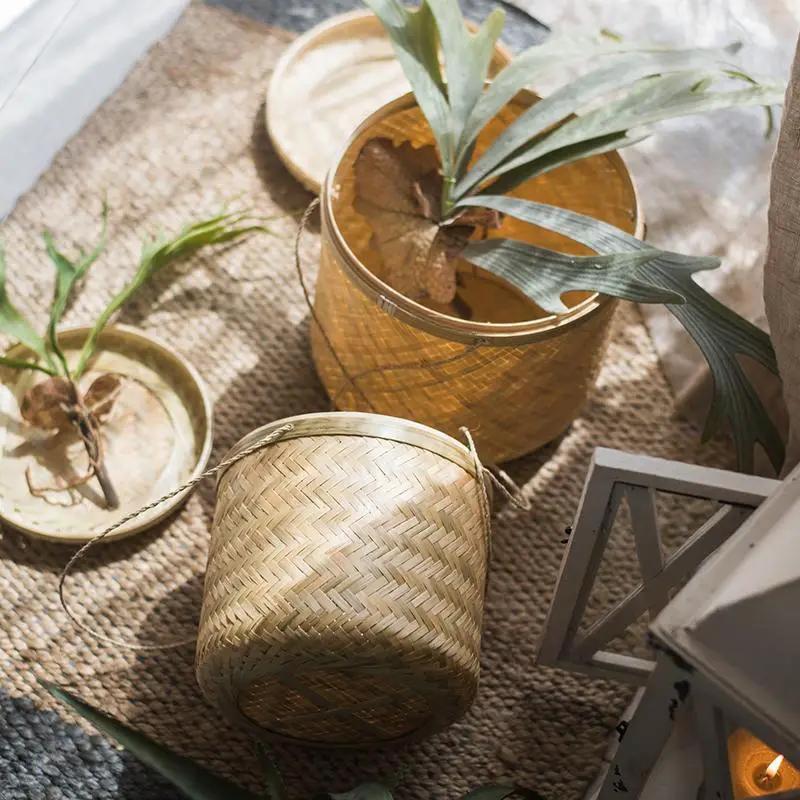 Southeast Asia Round Bamboo Tea Box Jar by RusticReach
