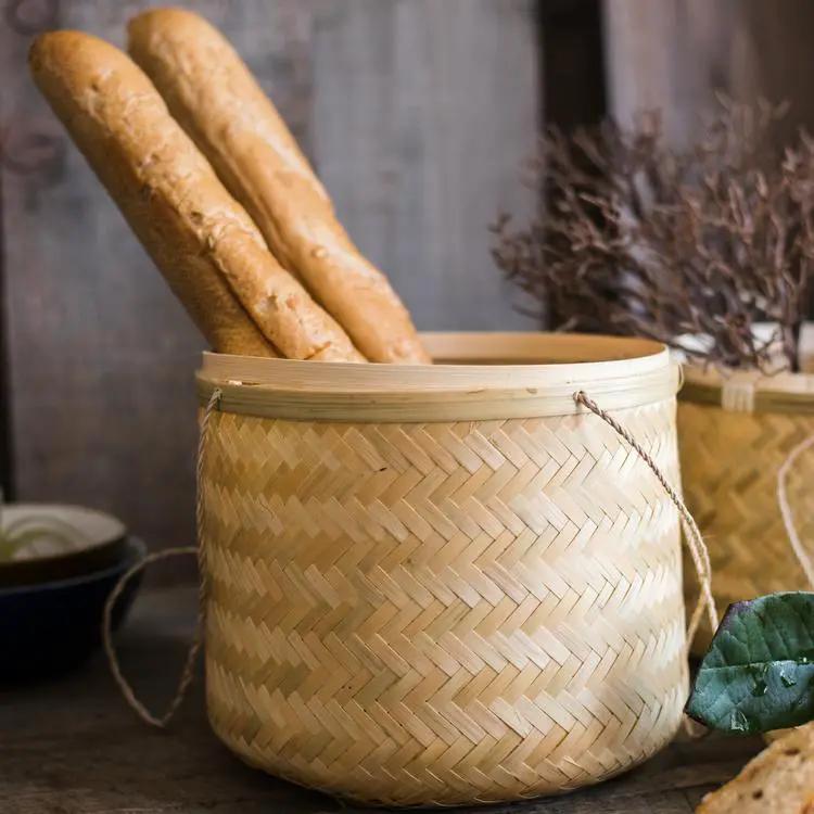 Southeast Asia Round Bamboo Tea Box Jar by RusticReach