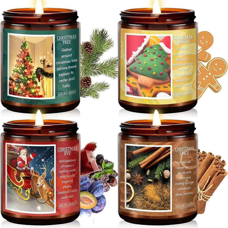 Soy Beeswax Christmas Candles with Holiday Scent by House Of Avana