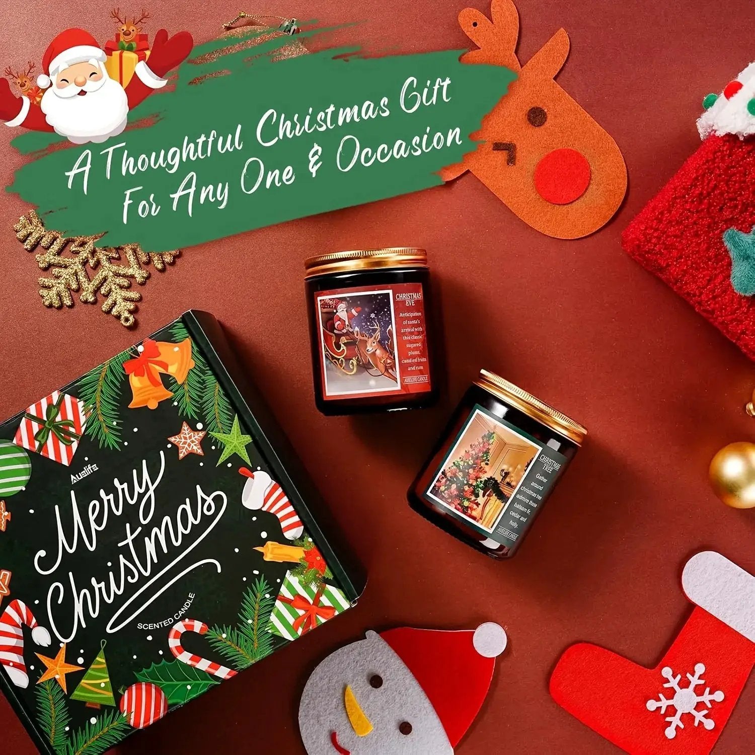 Soy Beeswax Christmas Candles with Holiday Scent by House Of Avana