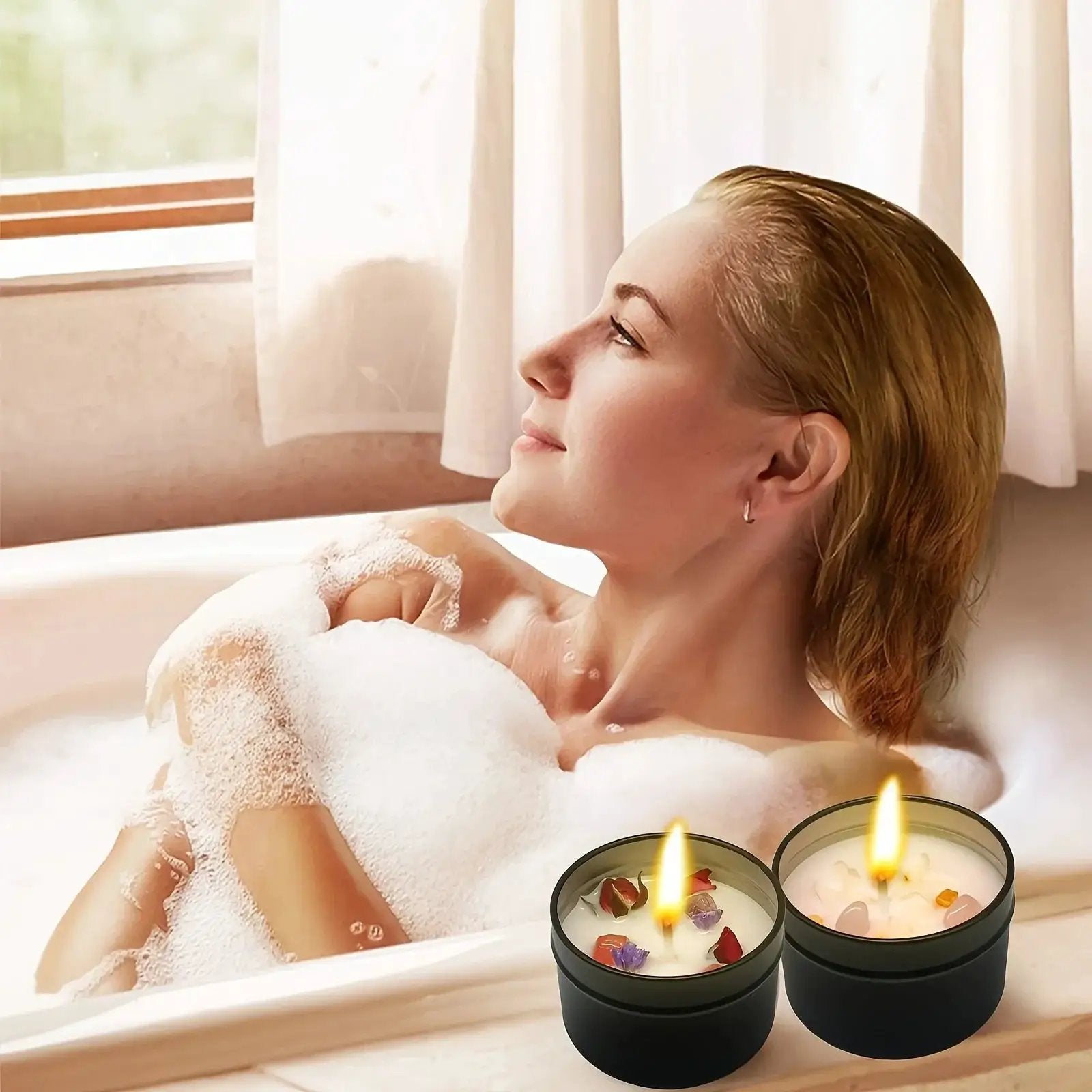 Soy Wax Candle in Black Metal Jar Long Burning by House Of Avana