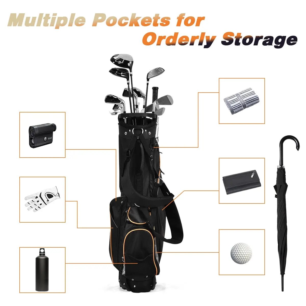 9 Inch Golf Stand Bag Divider Carry Pockets Storage by DirectDeals