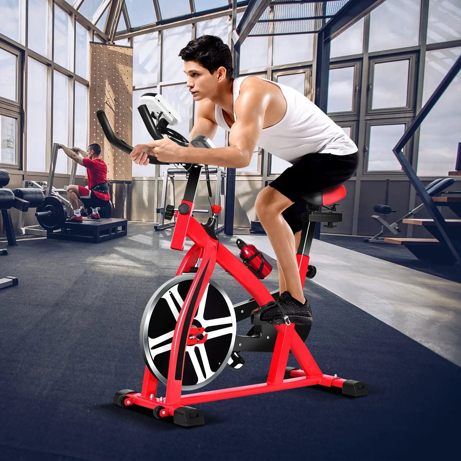 Adjustable Exercise Bicycle for Cycling and Cardio Fitness by DirectDeals