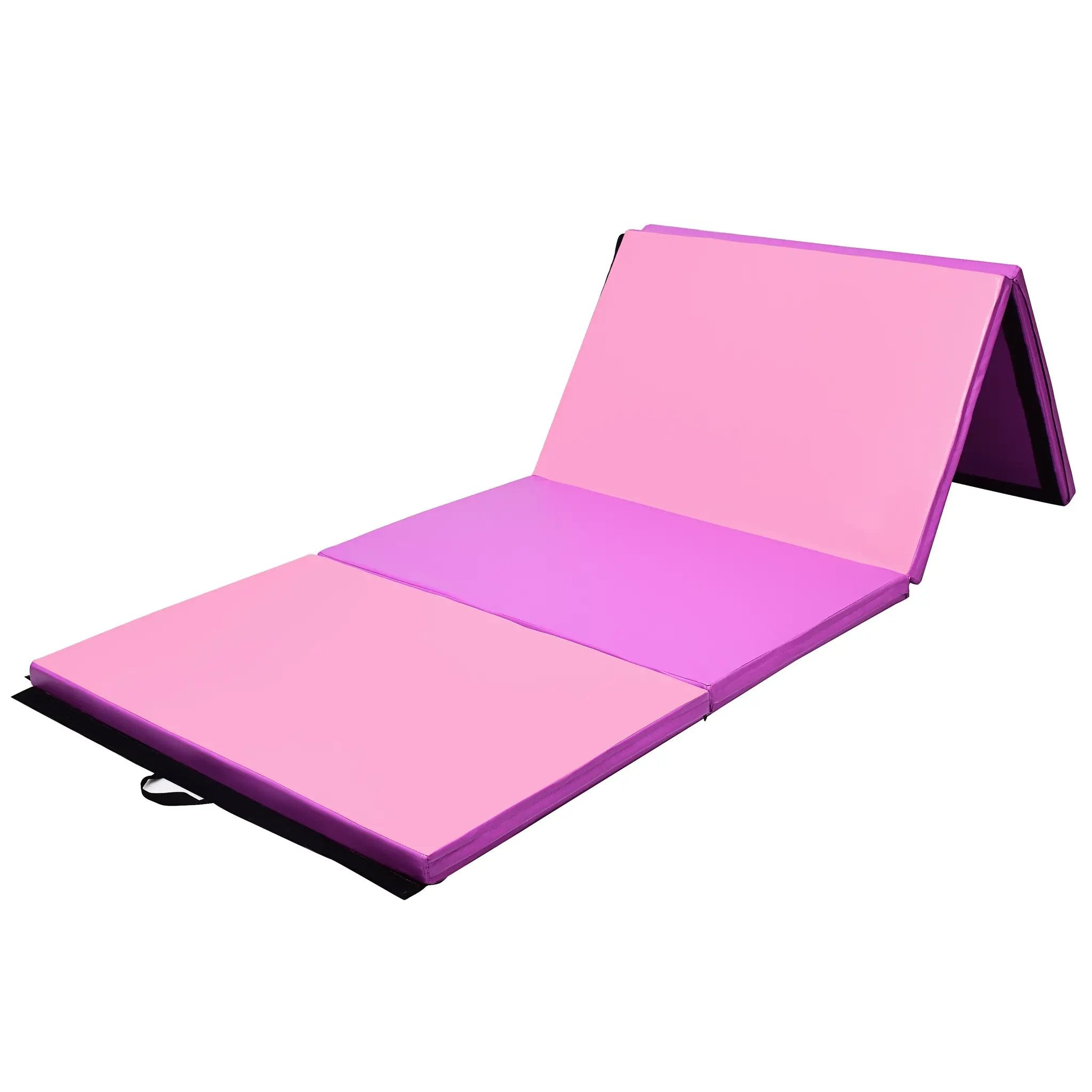 4 Feet x 10 Feet Thick Folding Panel Gymnastics Mat-Pink & Purple by DirectDeals
