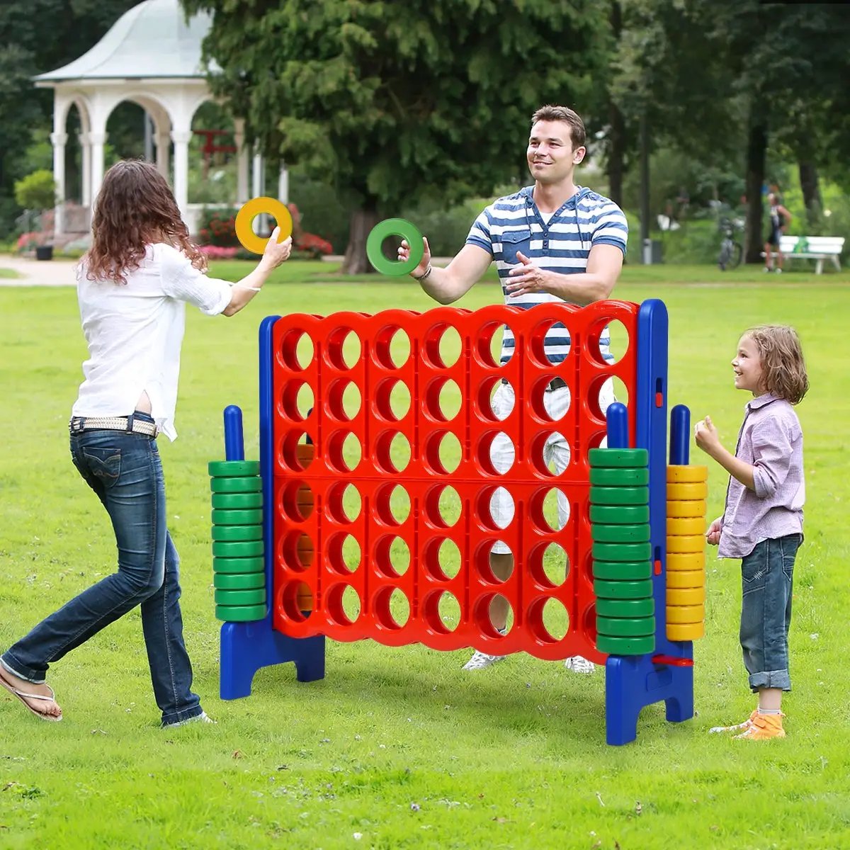 Jumbo 4-to-Score Giant Game Set with 42 Jumbo Rings and Quick-Release Slider by DirectDeals