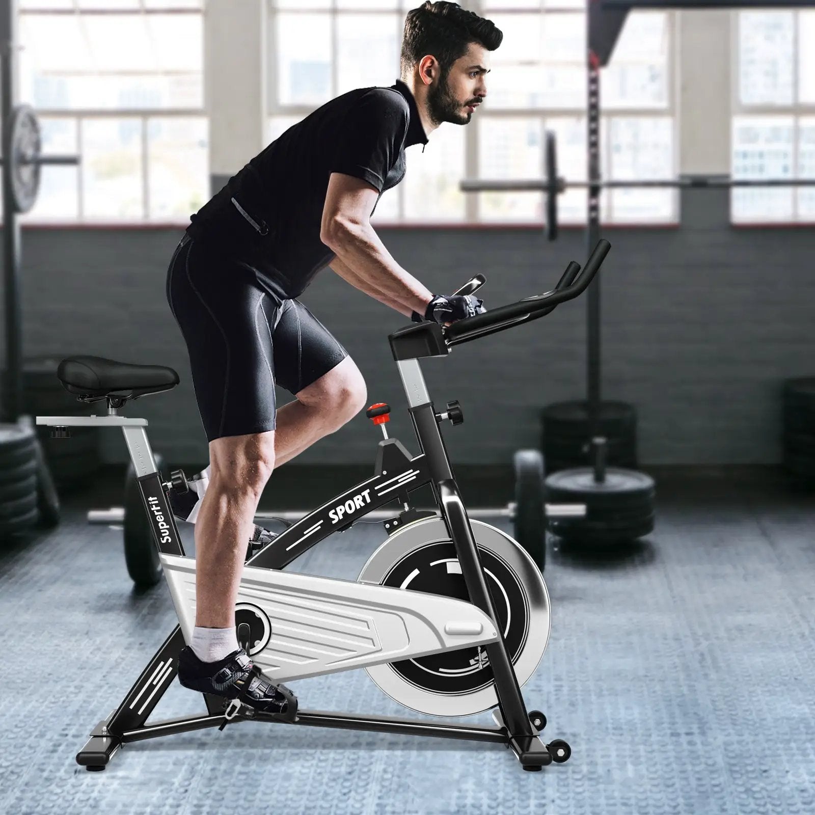 Indoor Exercise Cycling Bike with Heart Rate and Monitor by DirectDeals