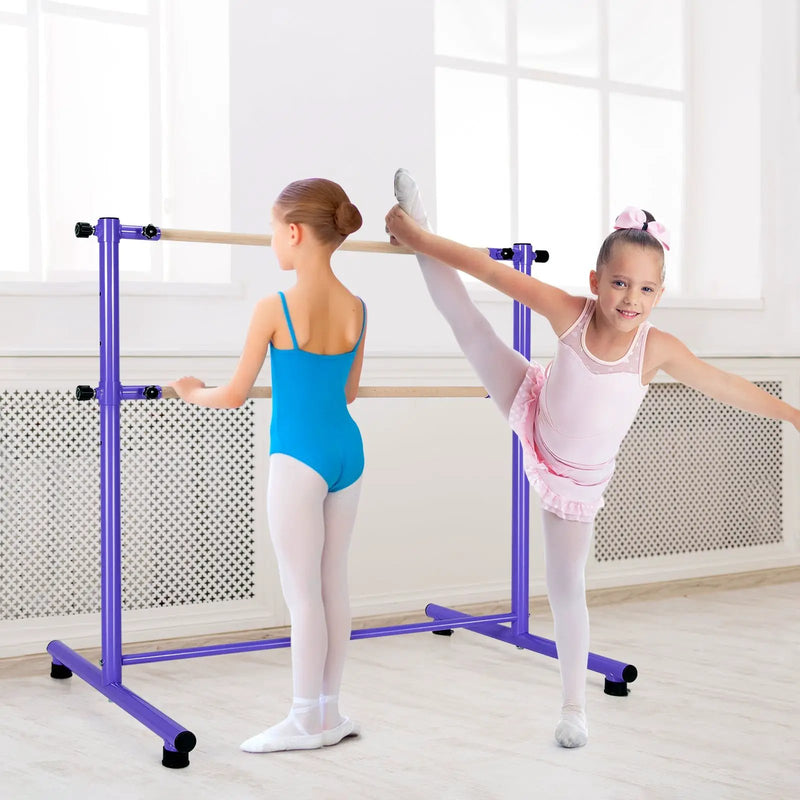 47 Inch Double Ballet Barre with Anti-Slip Footpads by DirectDeals