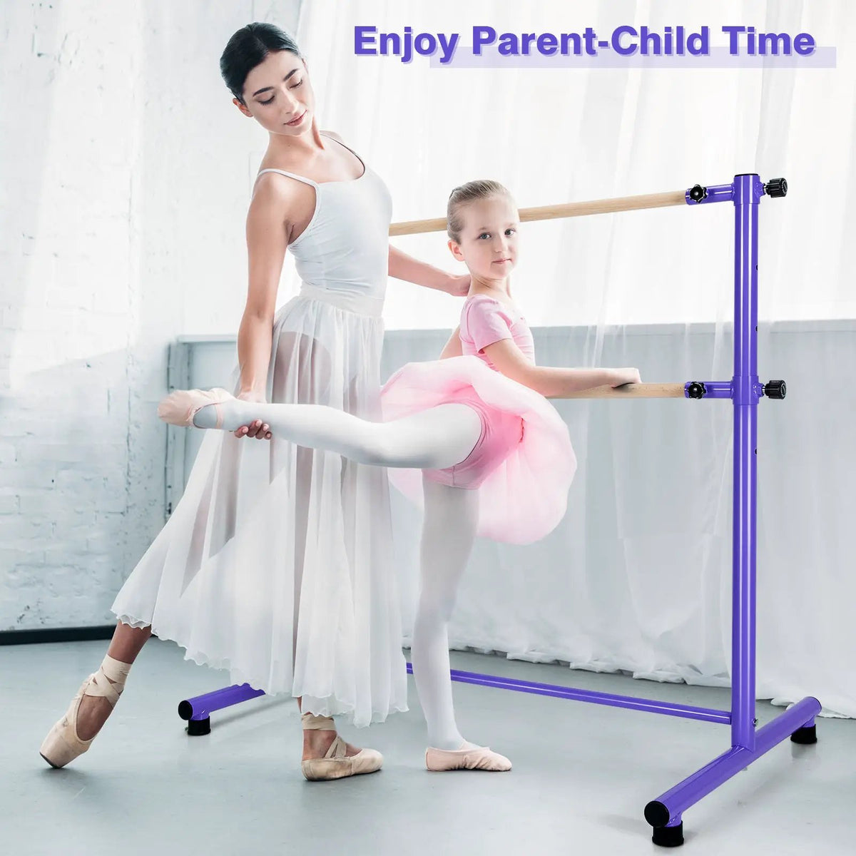 47 Inch Double Ballet Barre with Anti-Slip Footpads, photo 8 of 24