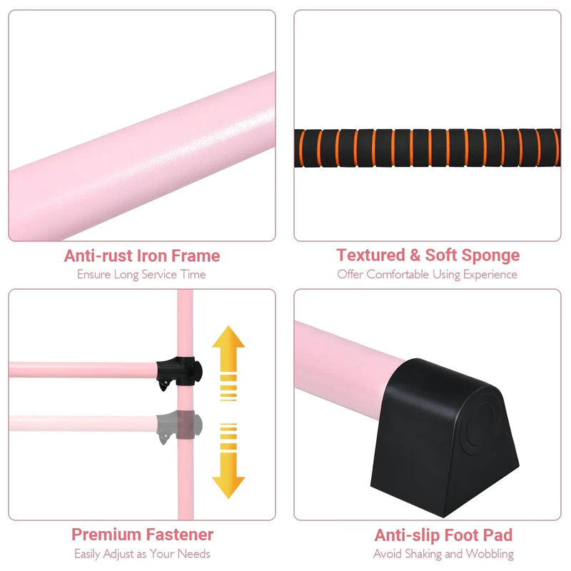 4 Feet Portable Ballet Barre with Adjustable Height by DirectDeals