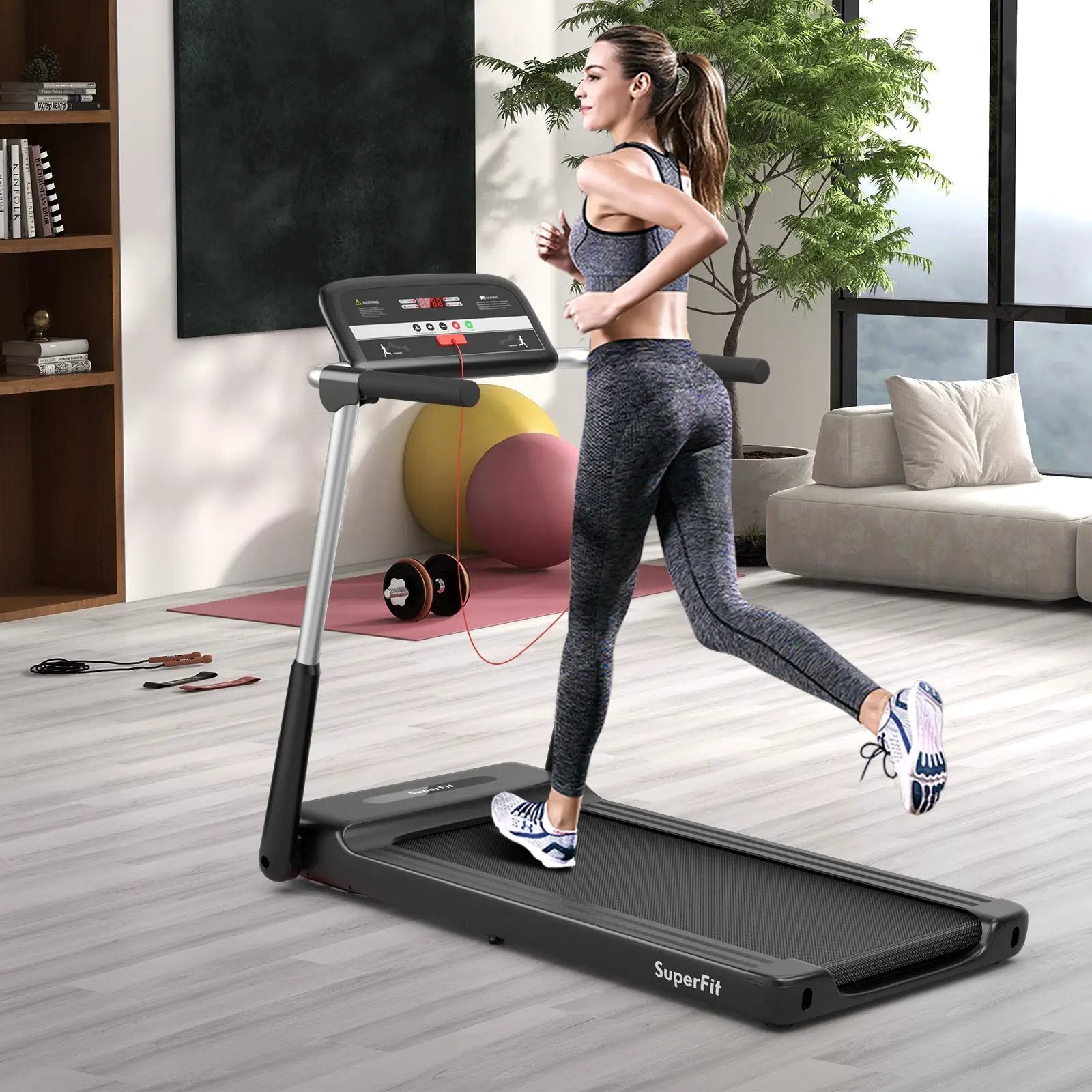 Foldable Treadmill with APP Control and LED Display 2.25 HP by DirectDeals