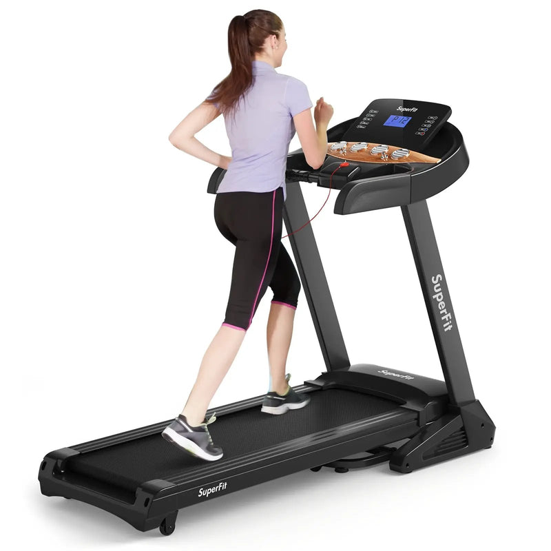 3.75HP Electric Folding Treadmill with Auto Incline 12 Program APP Control by DirectDeals