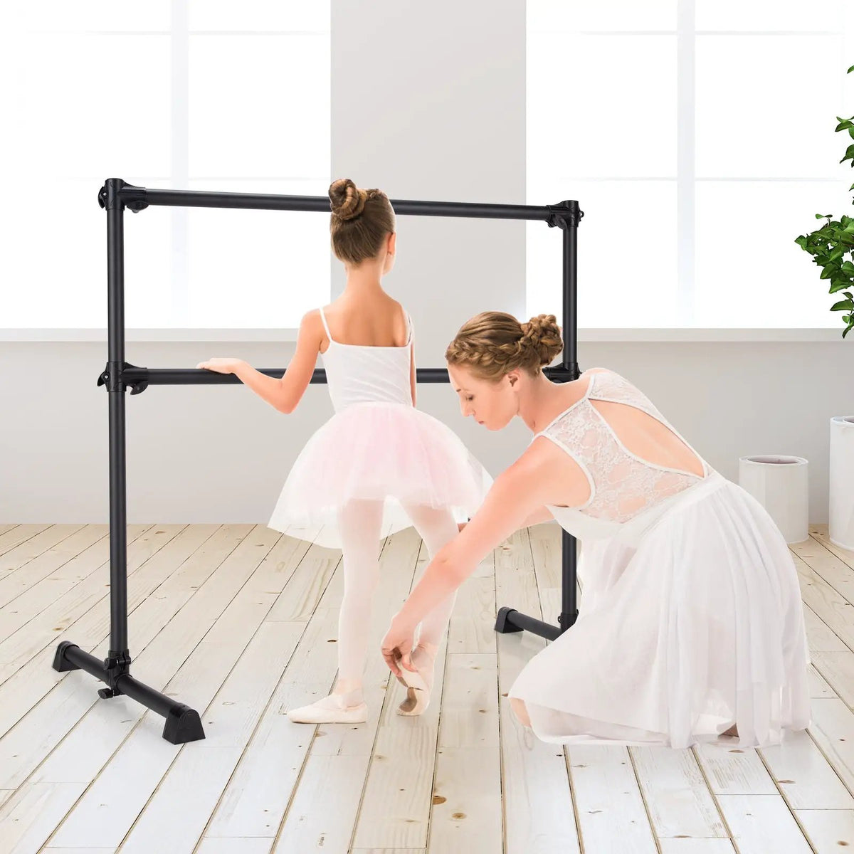 4 Feet Double Ballet Barre Bar with Adjustable Height, photo 7 of 10
