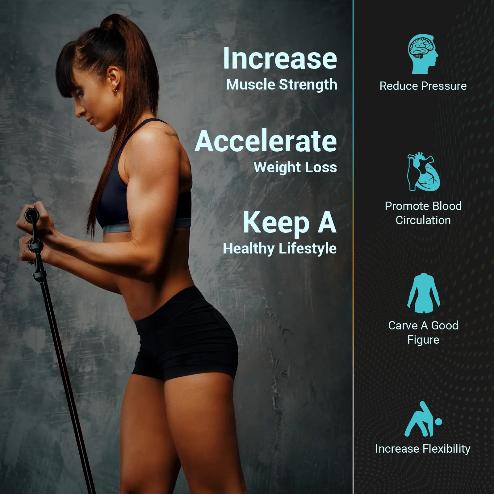Mini Vibration Body Fitness Platform with Loop Bands by DirectDeals