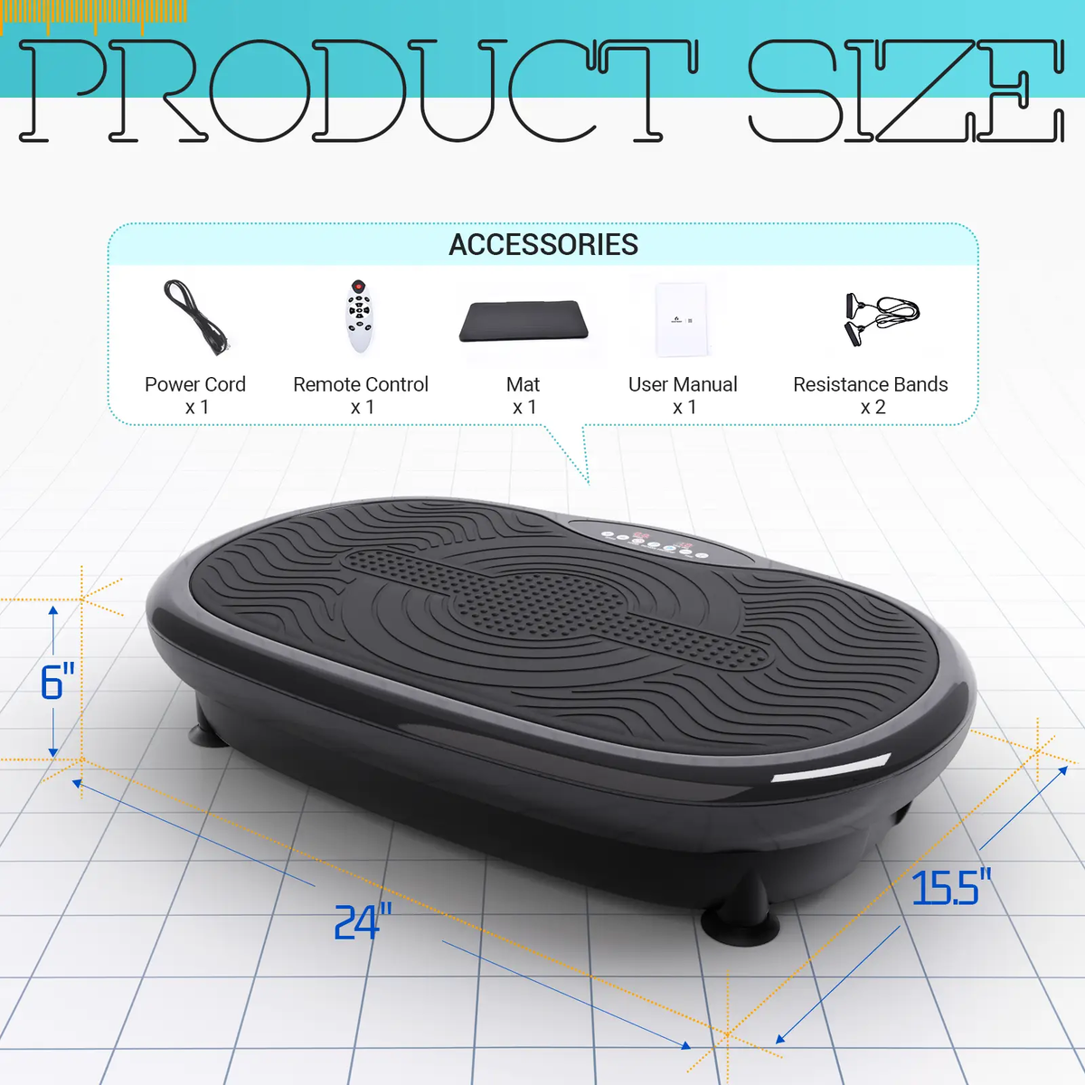 Mini Vibration Body Fitness Platform with Loop Bands, photo 8 of 16