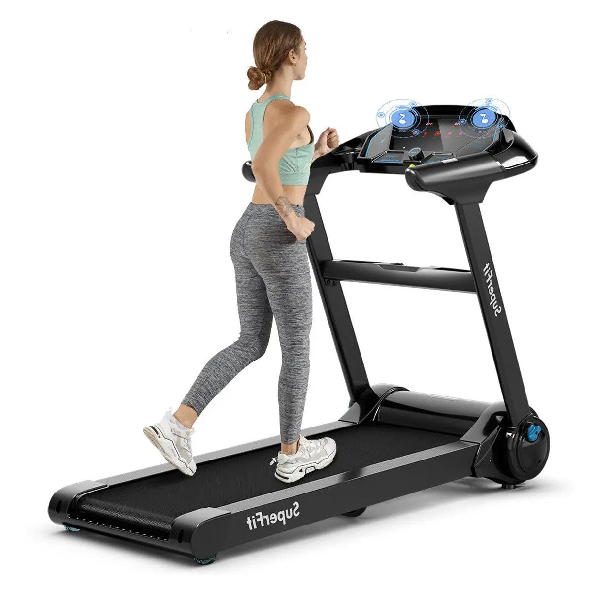 2.25HP Folding Treadmill with Bluetooth Speaker-Black by DirectDeals