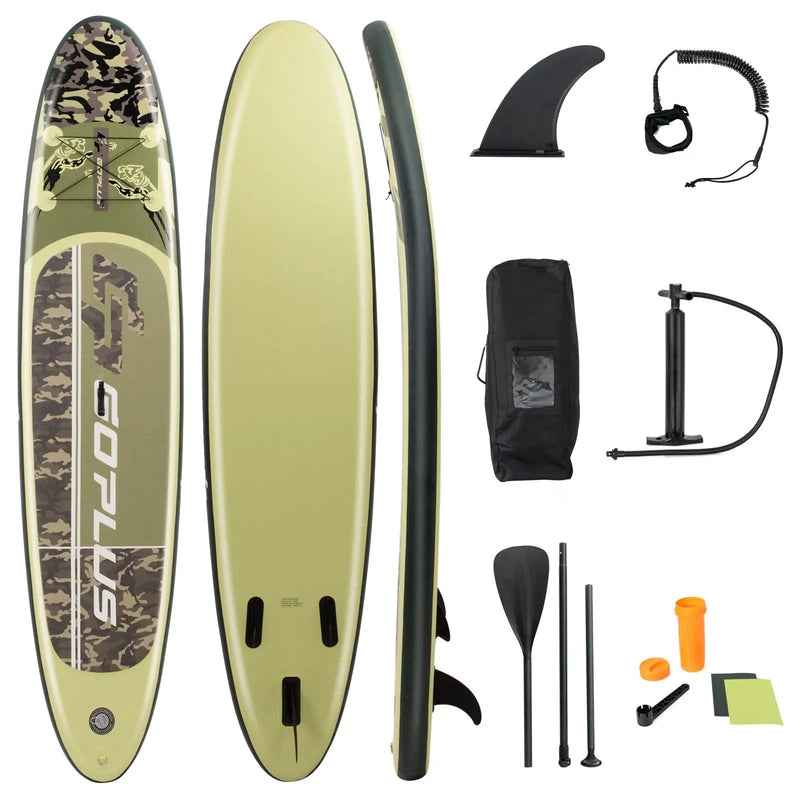 11 Feet Inflatable Standing Board Surfboard with Bag and Paddle by DirectDeals