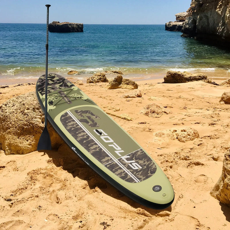 11 Feet Inflatable Standing Board Surfboard with Bag and Paddle by DirectDeals