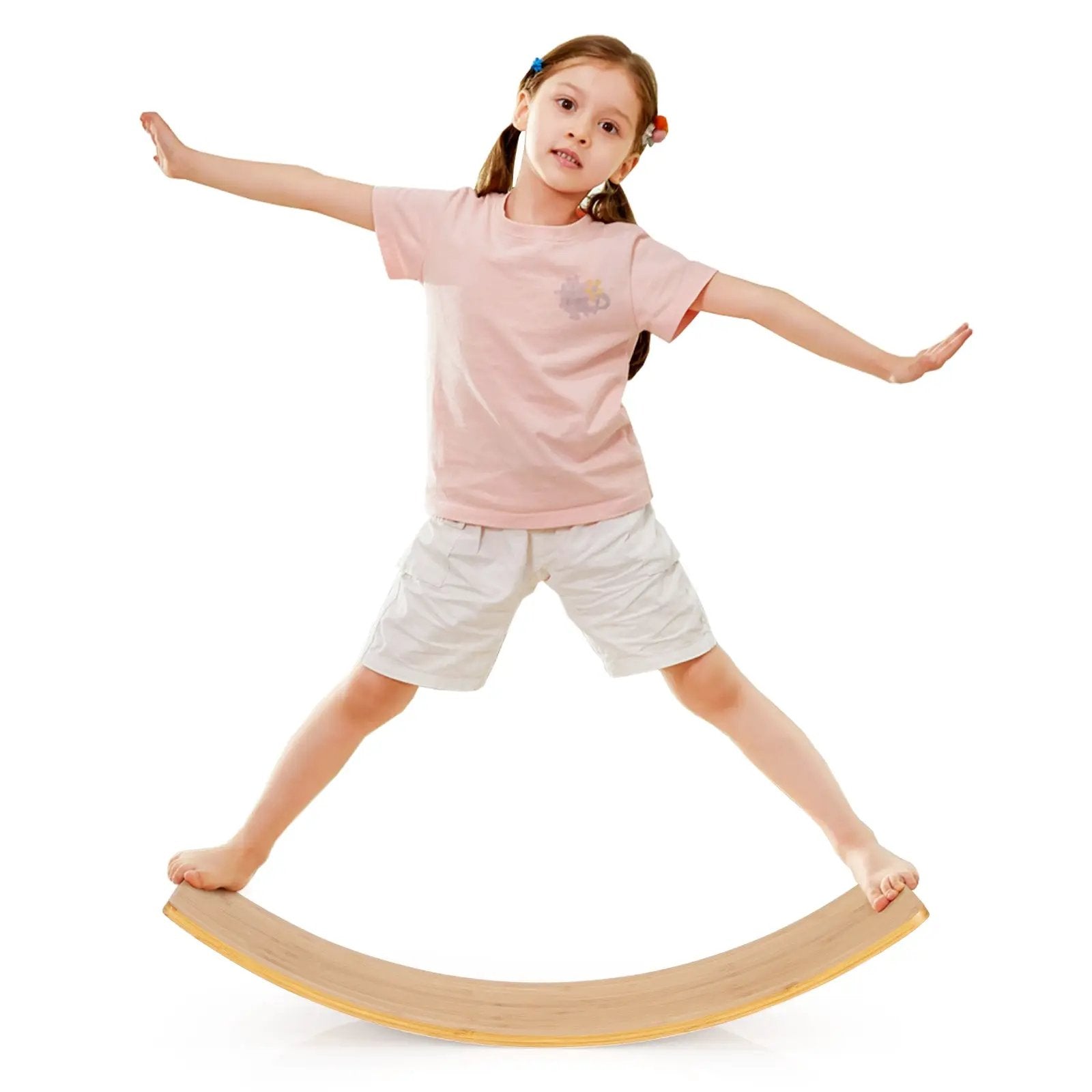 35.5 Inch Wooden Wobble Balance Board for Toddler and Adult by DirectDeals