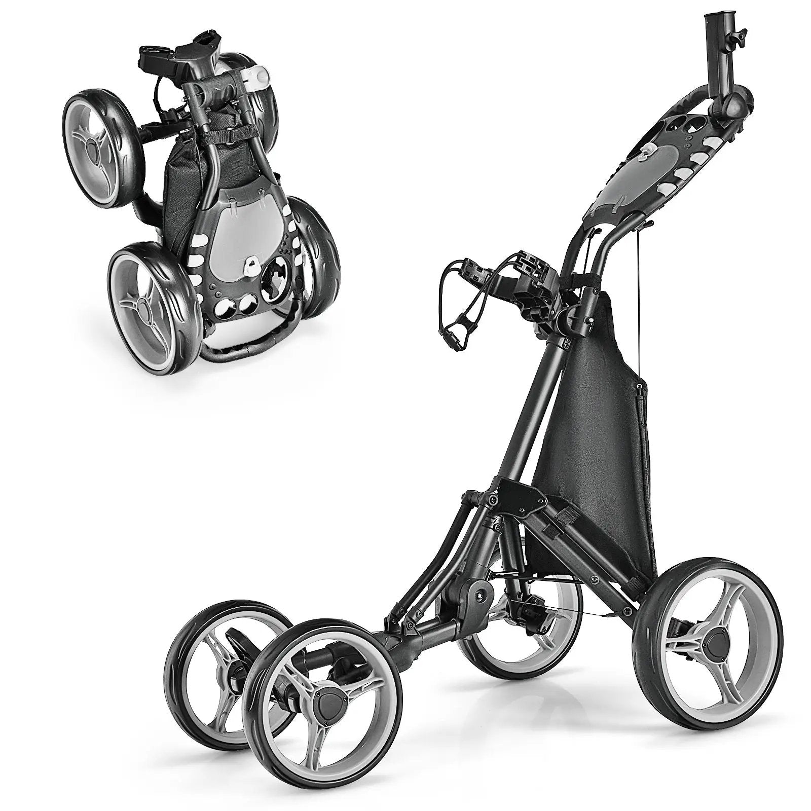 Golf Push Pull Cart with Foot Brake by DirectDeals