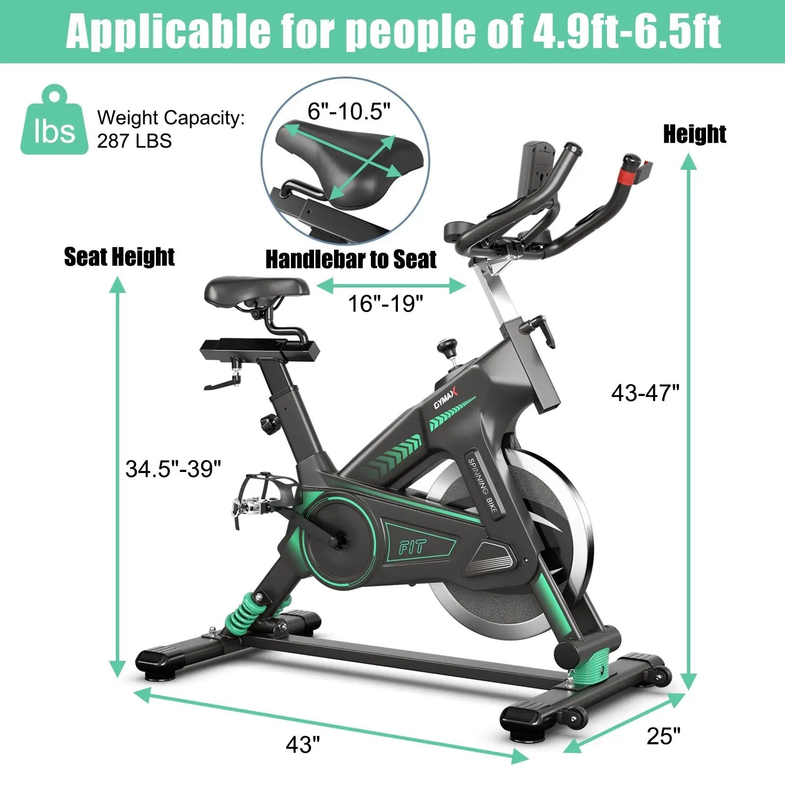 Stationary Exercise Cycling Bike with 33lbs Flywheel for Home by DirectDeals