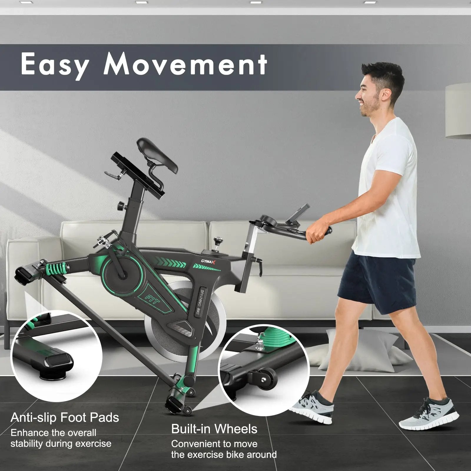 Stationary Exercise Cycling Bike with 33lbs Flywheel for Home by DirectDeals