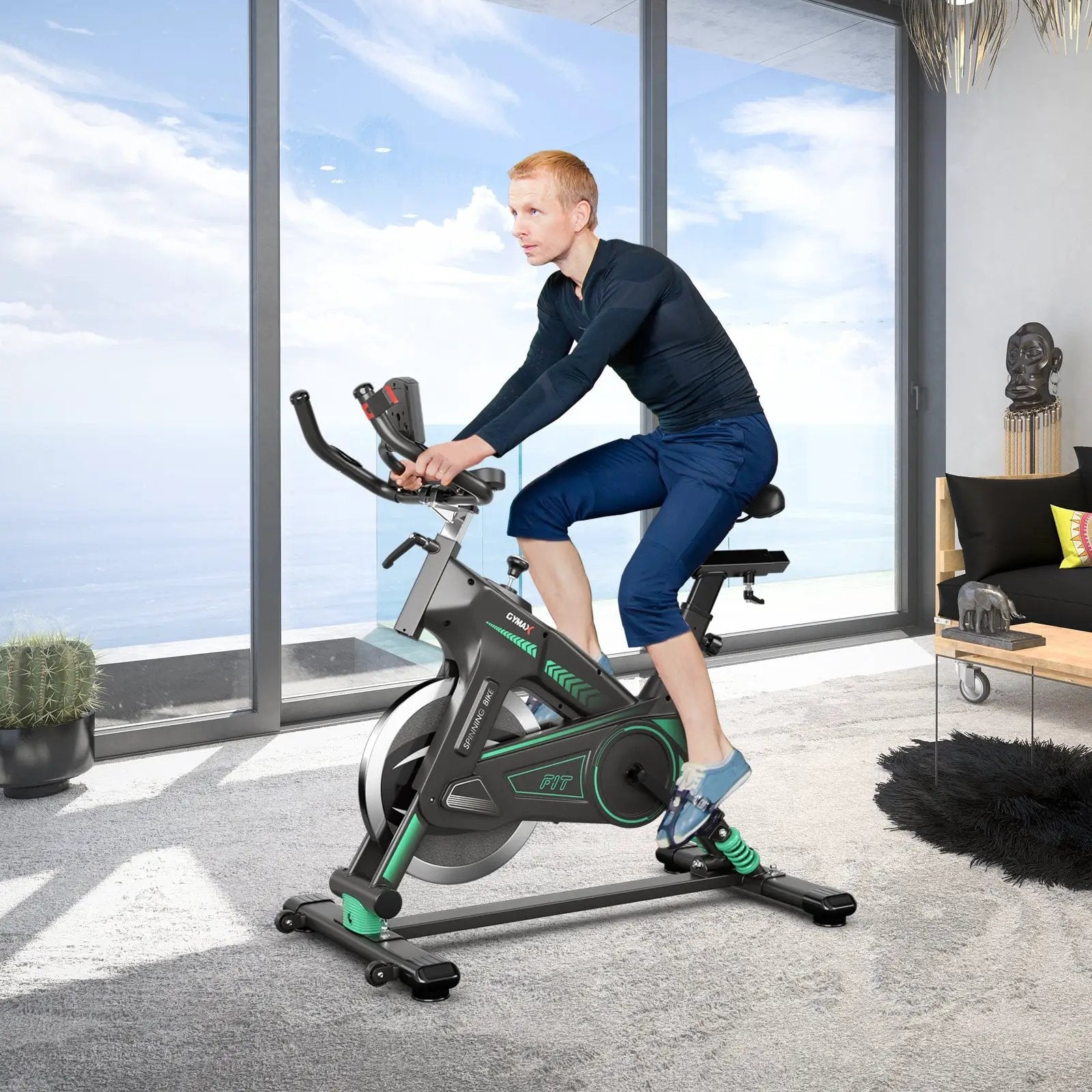 Stationary Exercise Cycling Bike with 33lbs Flywheel for Home by DirectDeals