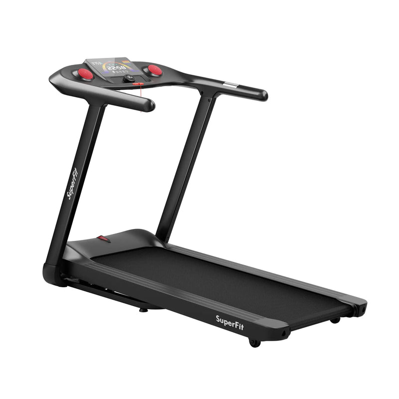 4.75HP Folding Treadmill with Preset Programs Touch Screen Control-Black by DirectDeals