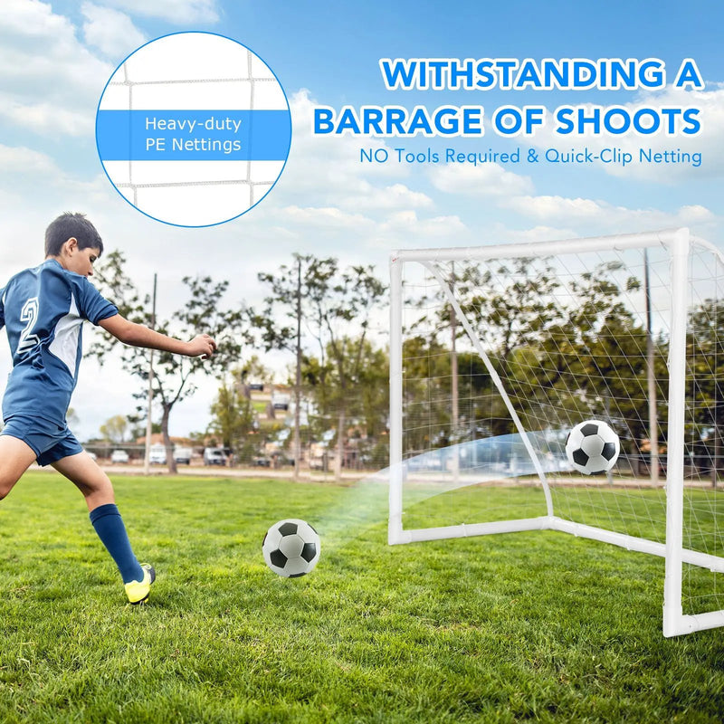 6 x 4 Feet Soccer Goal with Strong UPVC Frame by DirectDeals