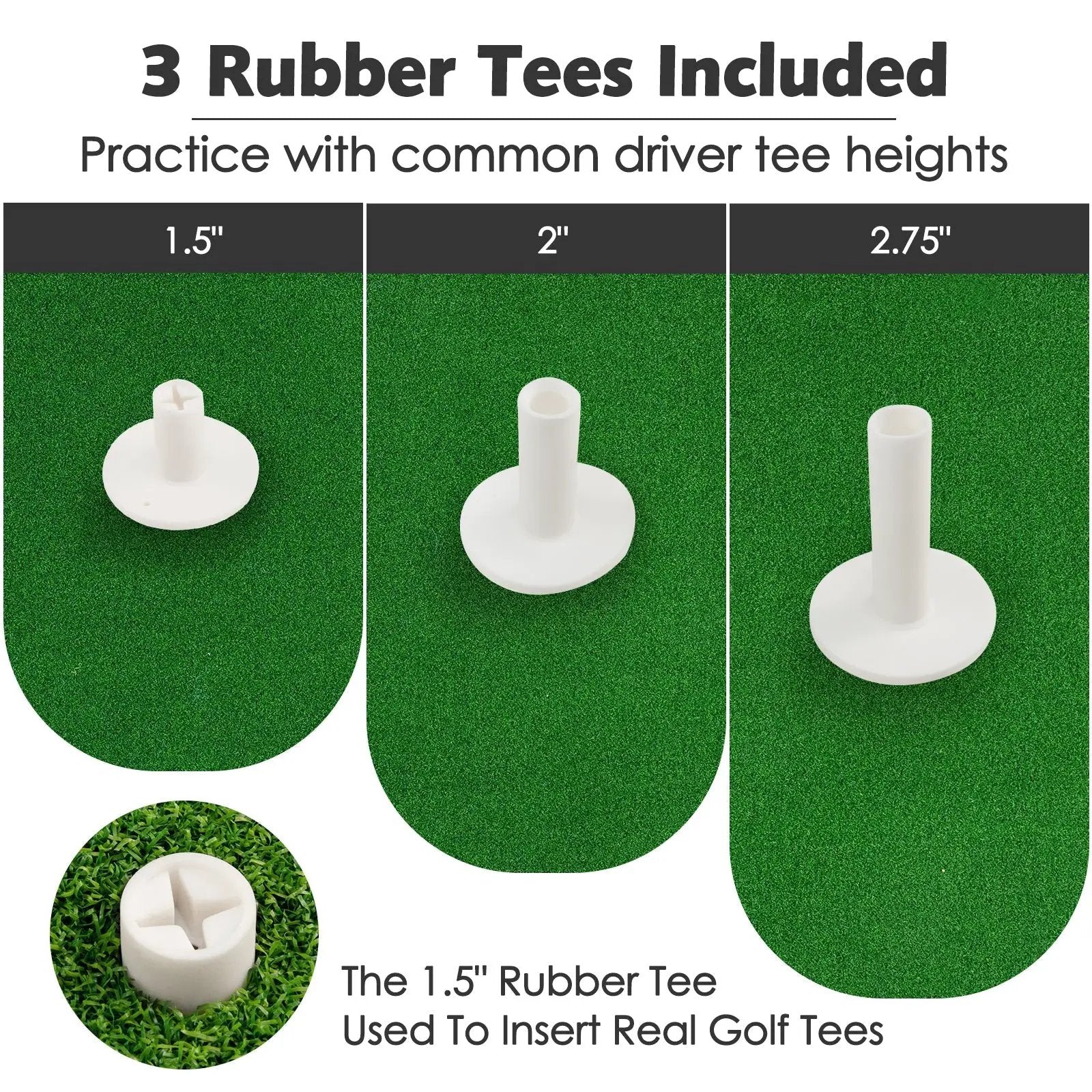 5 x 3 Feet Golf Mat with 3 Rubber Tees by DirectDeals