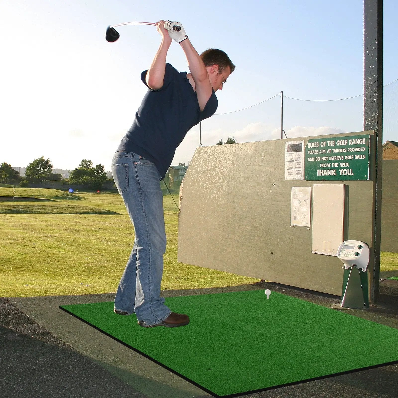 5 x 3 Feet Golf Mat with 3 Rubber Tees by DirectDeals