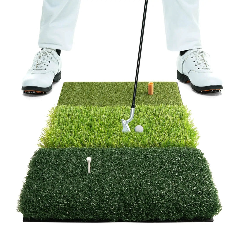 3-in-1 Golf Hitting Mats with 3 Rubber Tees by DirectDeals