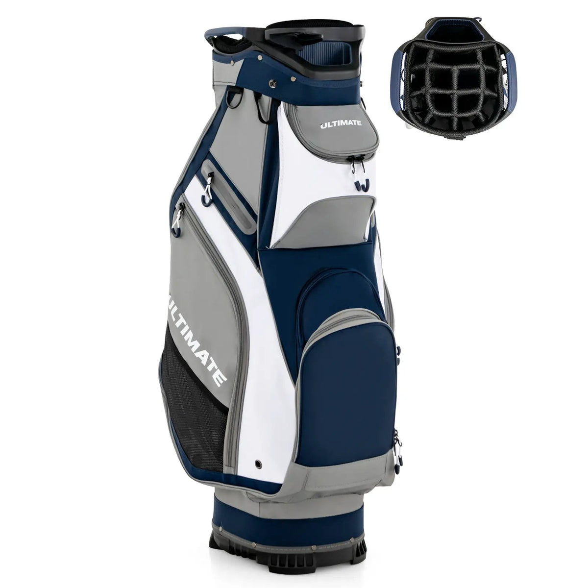 10.5 Inch Golf Stand Bag with 14 Way Dividers and 7 Zippered Pockets, photo 5 of 16