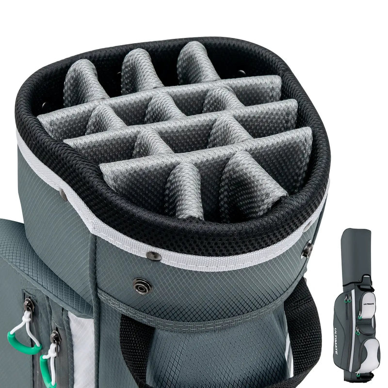 14 Dividers Golf Cart Bag with 7 Zippered Pocket by DirectDeals