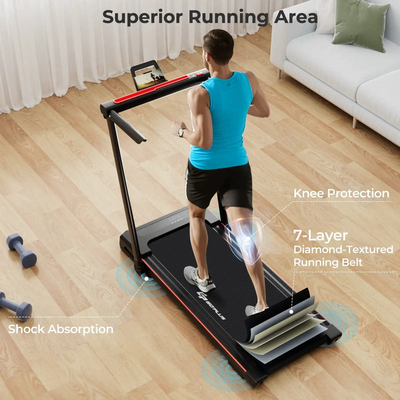 3-in-1 Folding Treadmill with Large Desk and LCD Display by DirectDeals