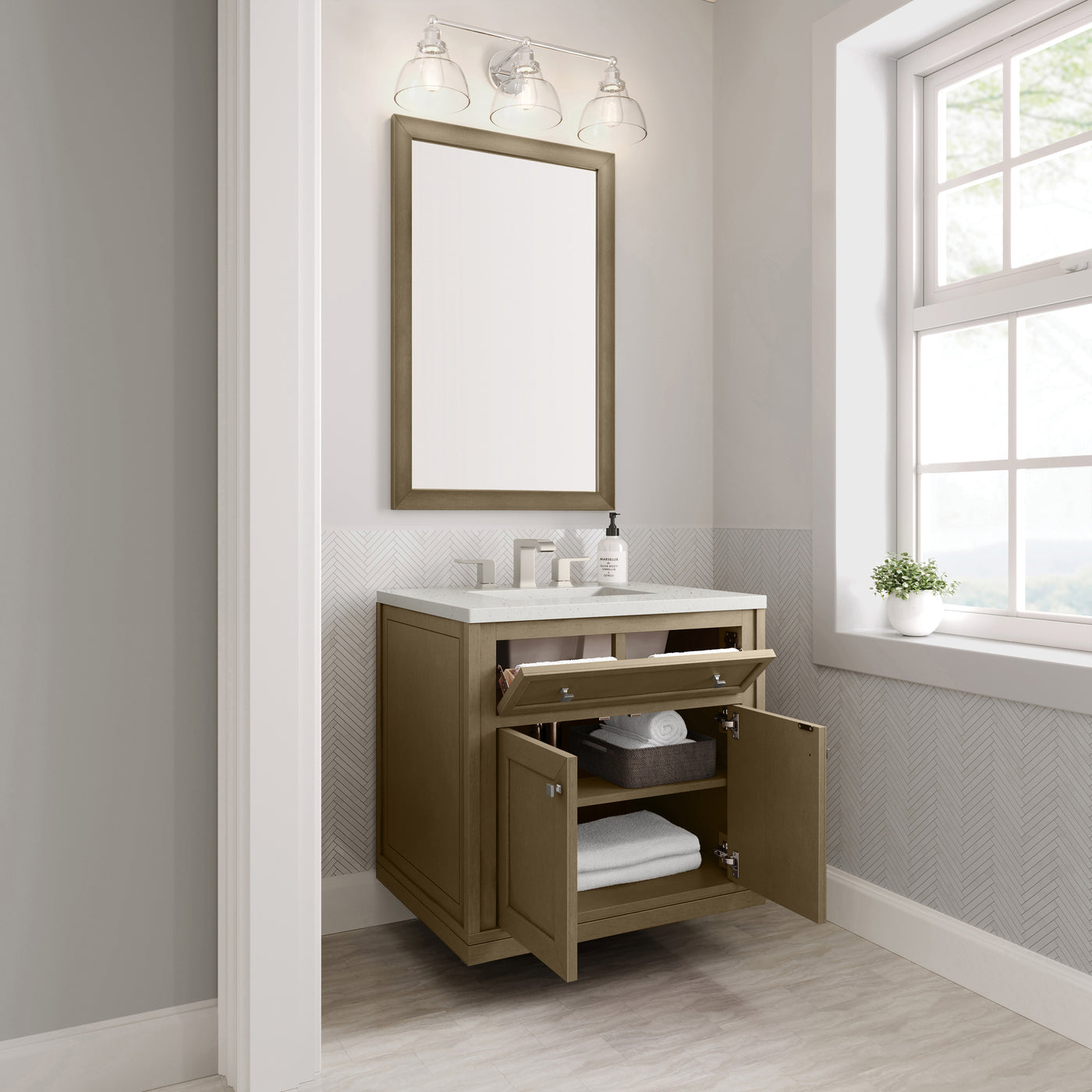James Martin Chicago 30" Single Bathroom Vanity, Walnut Whisper, view 34