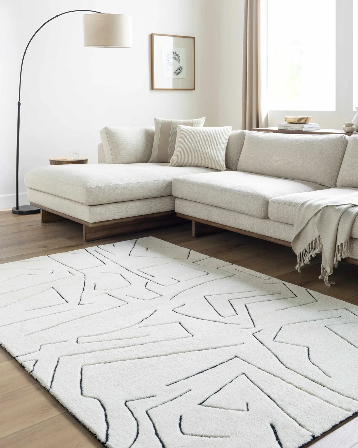 Mony Rose Cream Area Rug - Clearance, installed in a room 2