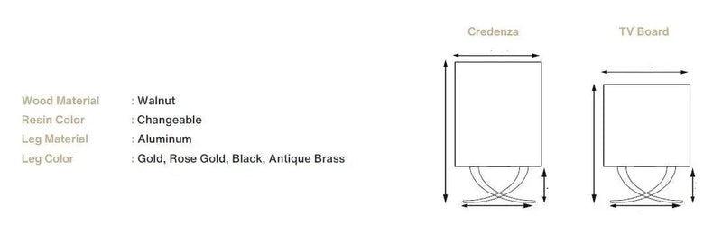 Resin and Walnut Credenza - Modern Sideboard | Ivory Collection by Gizz