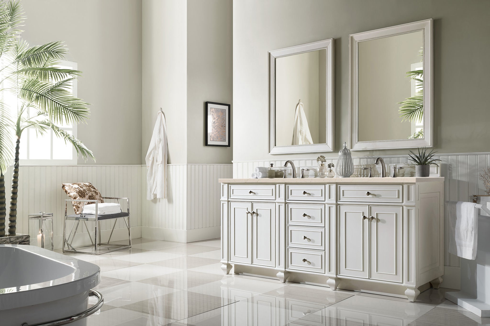 James Martin Bristol 72" Double Bathroom Vanity, Bright White, view 23