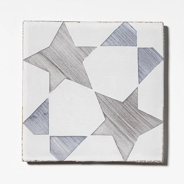 Spinning Stars Matte Glazed Terracotta Tiles 6x6