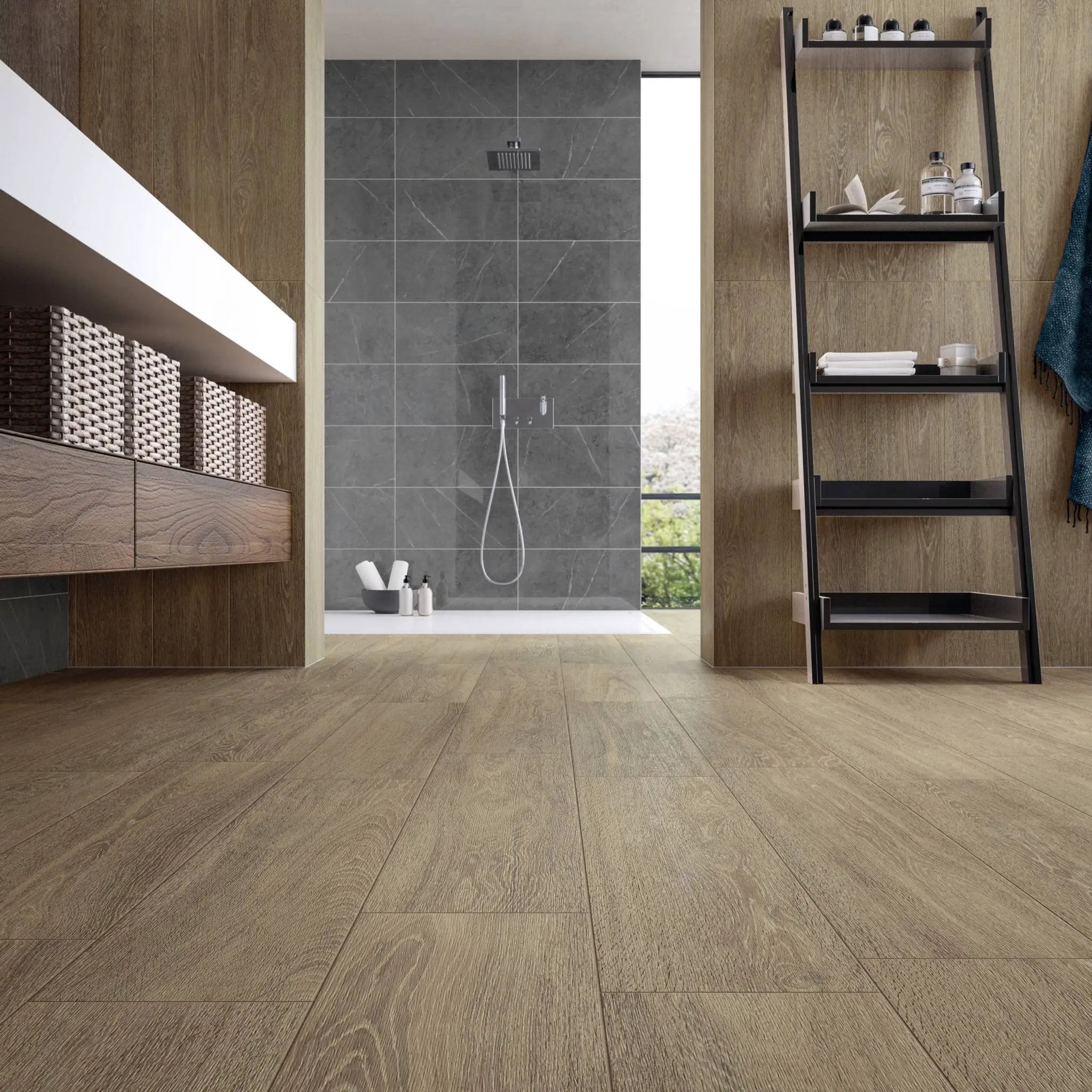 Spirit Old Maple Wood Look Porcelain Tiles 8x40 by landmarkceramics