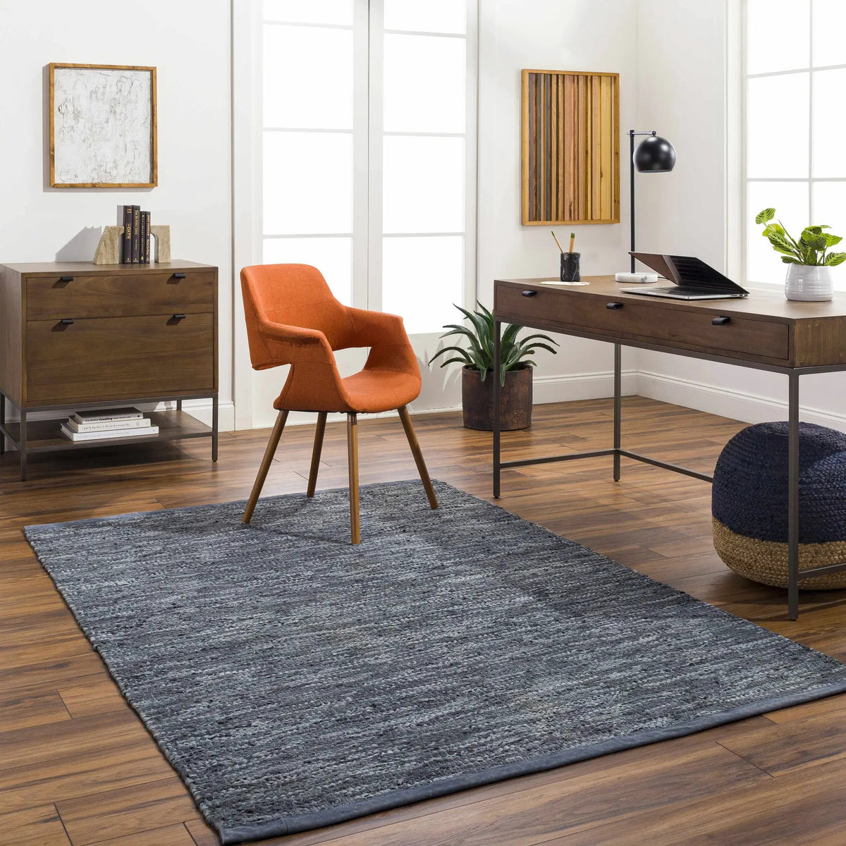 Aneko Gray Area Rug - Clearance, installed in a room