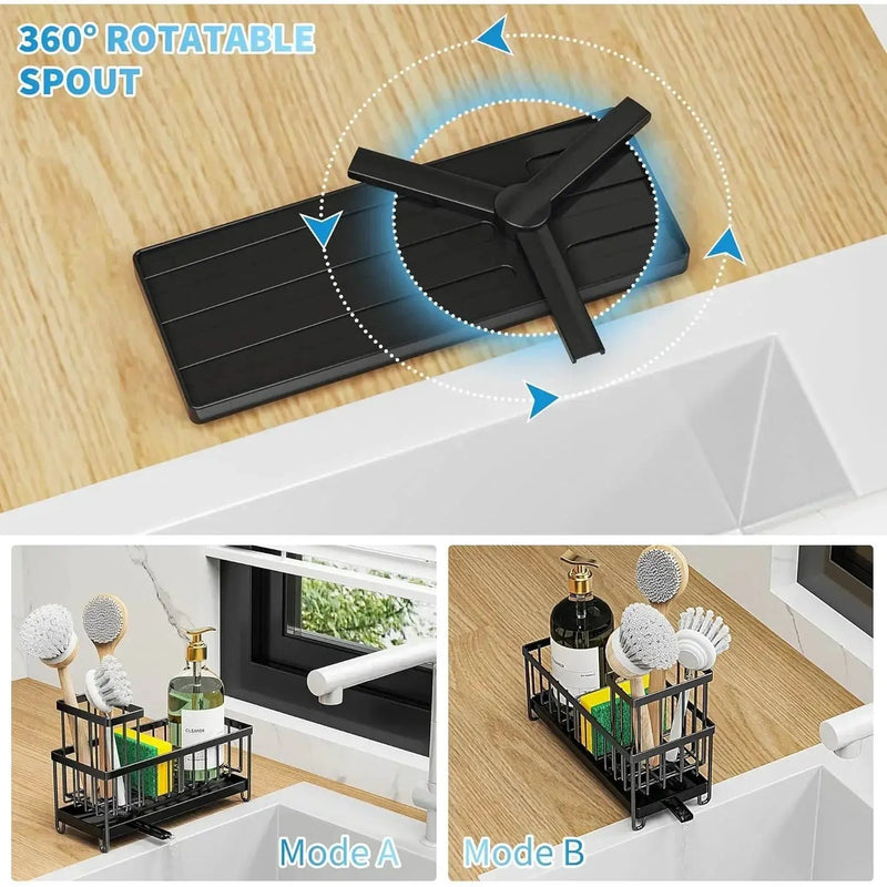Sponge Holder - Stainless Steel Black by House Of Avana