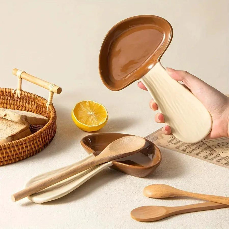 Spoon Rest - Ceramic Mushroom Shape by House Of Avana