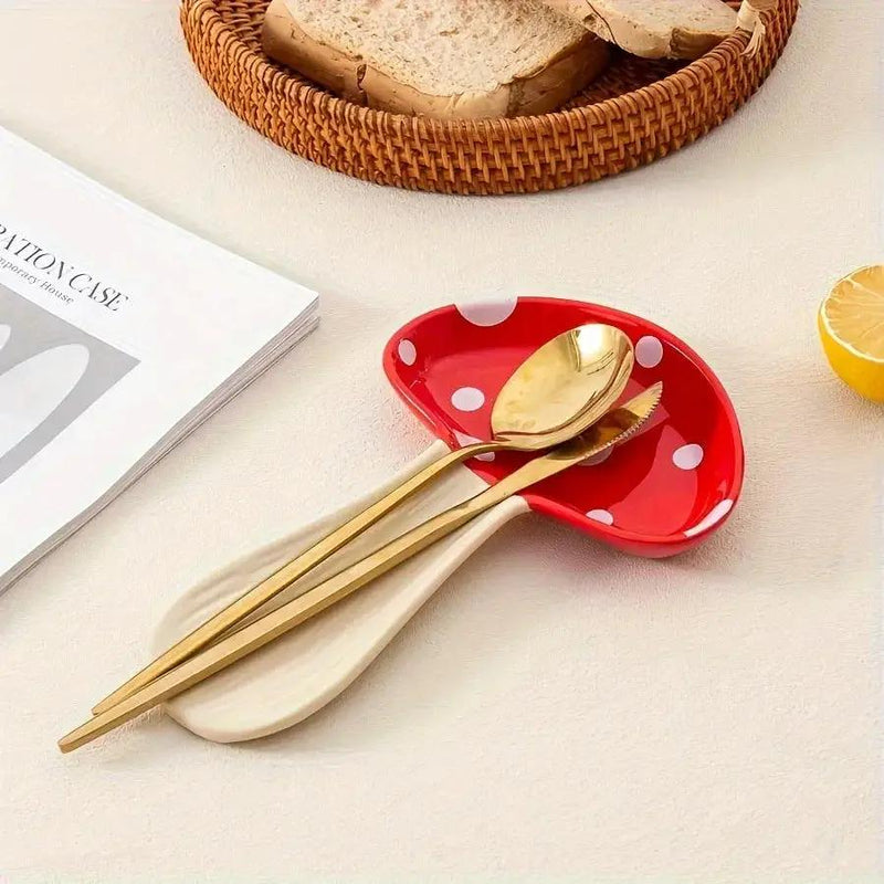 Spoon Rest - Ceramic Mushroom Shape by House Of Avana
