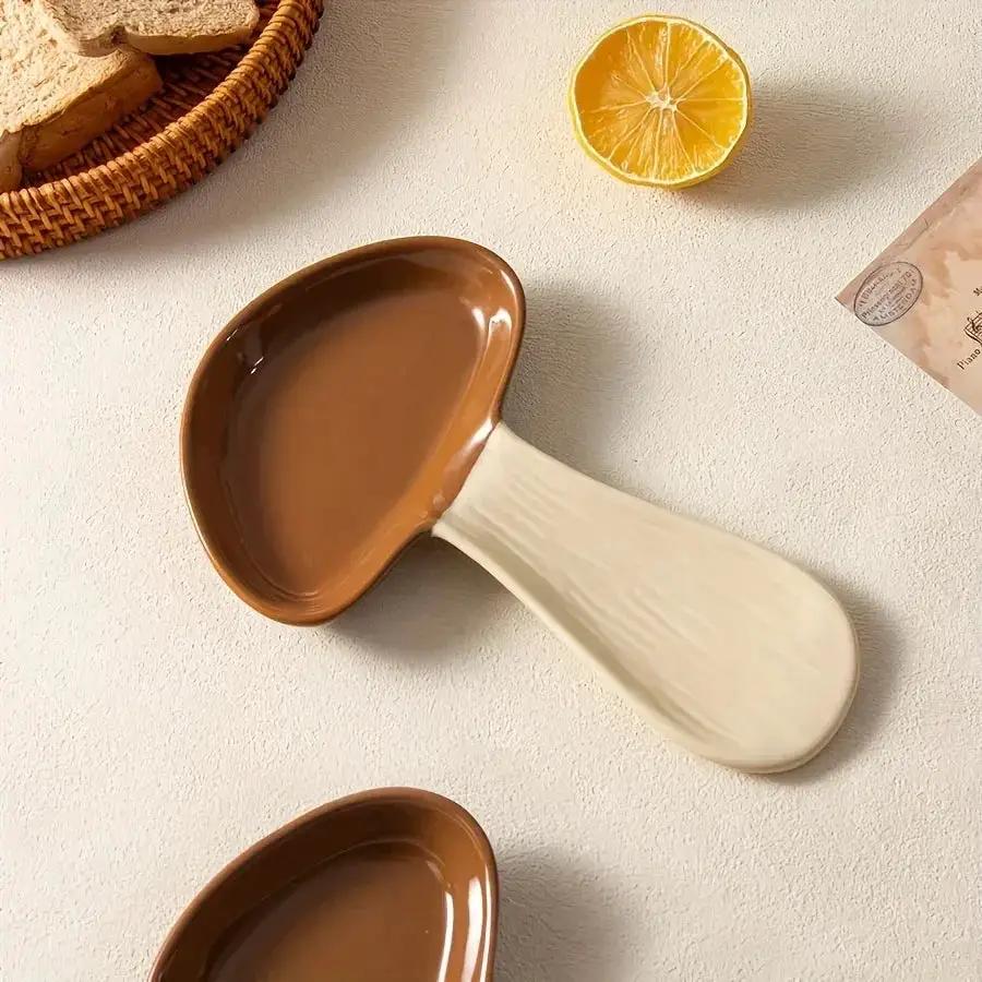Spoon Rest - Ceramic Mushroom Shape by House Of Avana