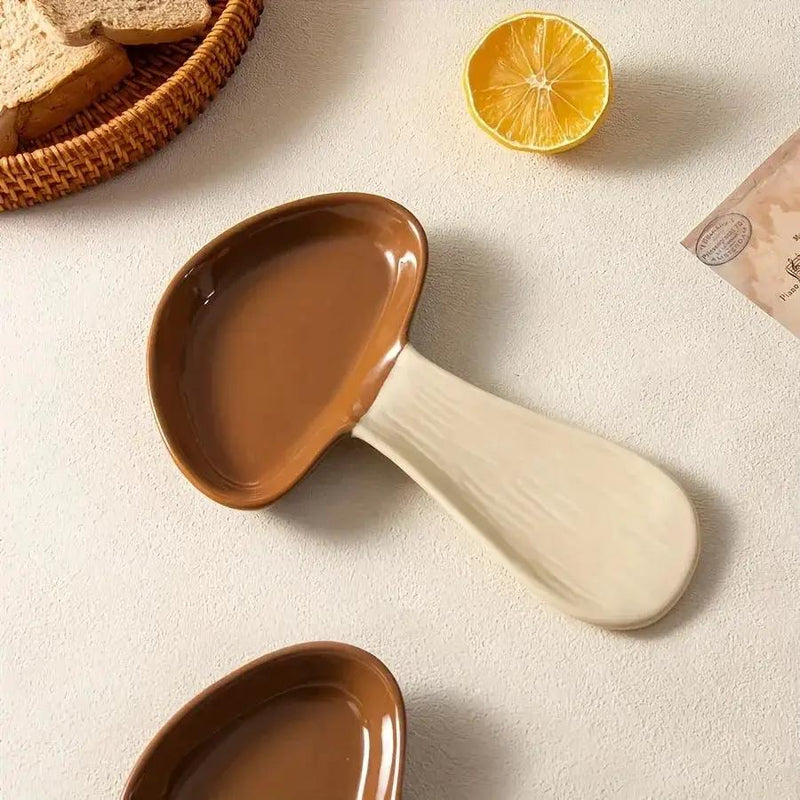 Spoon Rest - Ceramic Mushroom Shape by House Of Avana