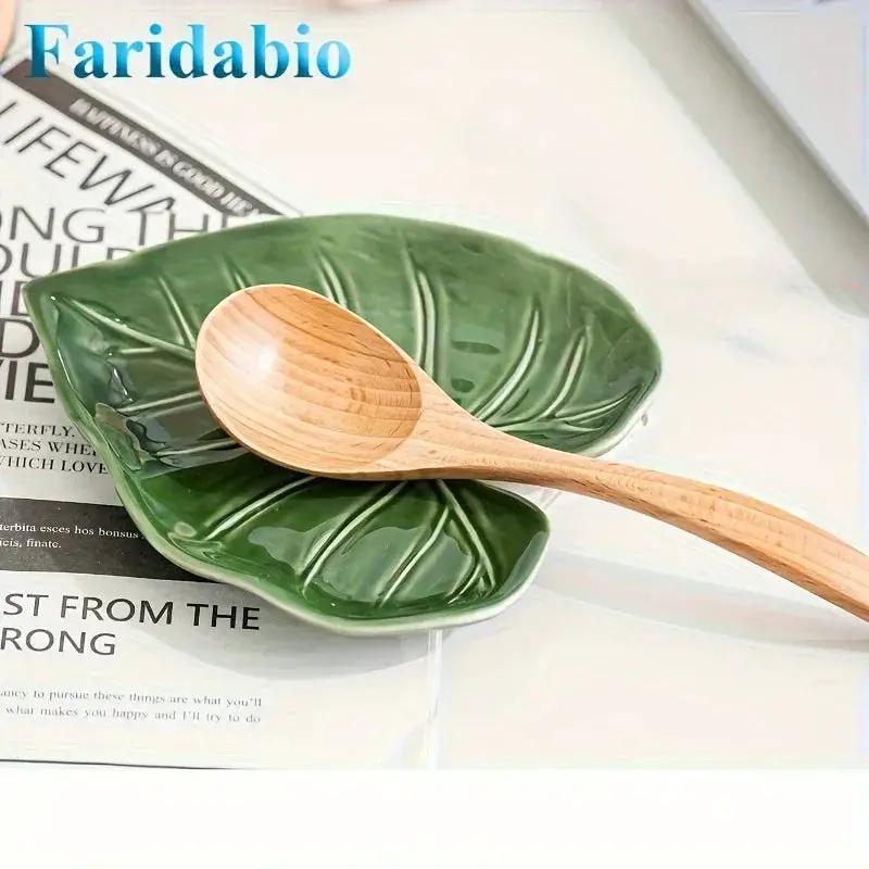 Spoon Rest - Non-Slip Ceramic Leaf by House Of Avana